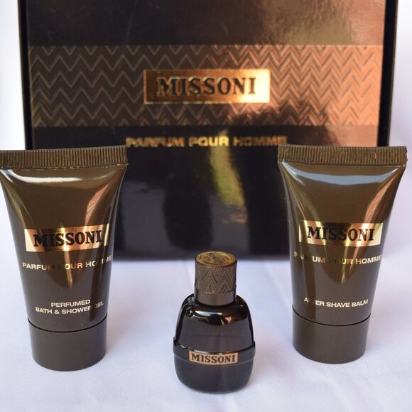 MISSONI Pour Homme Gift Set - 3pc, Shower Gel, After Shave Balm, Mini EDP, NEW
